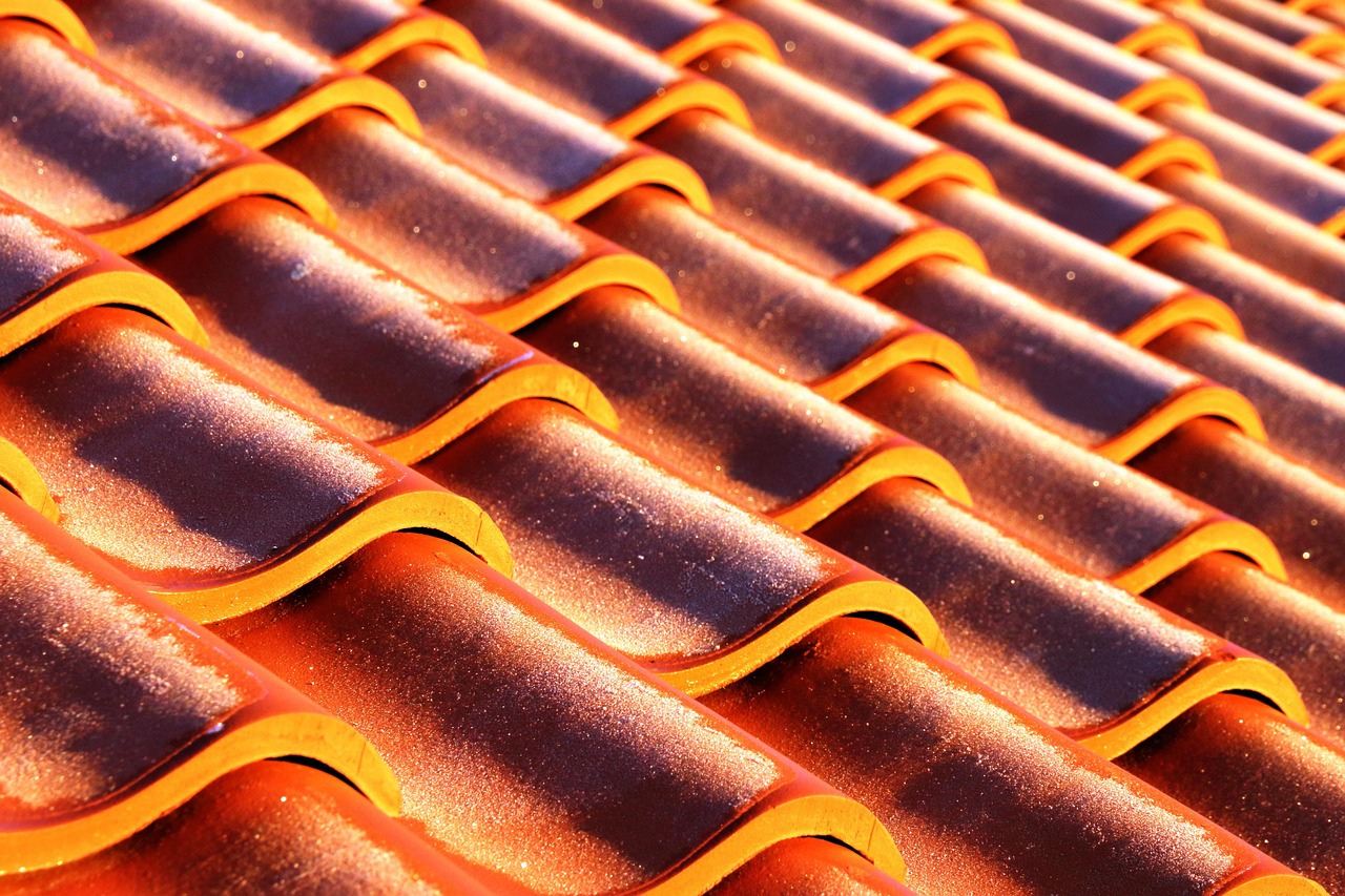 pantiles, roof, culross, scotland, red, pantile, terracotta, tile, topping, ceramic